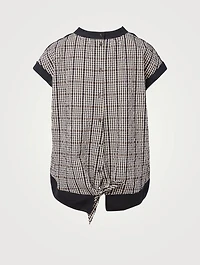Short-Sleeve Top With Seersucker Back