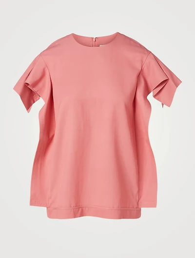 Wool-Blend Origami-Sleeve Blouse
