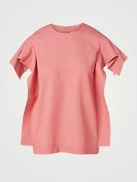 Wool-Blend Origami-Sleeve Blouse