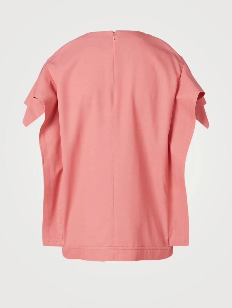 Wool-Blend Origami-Sleeve Blouse
