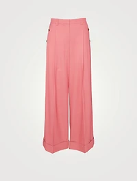 Wool-Blend Wide-Leg Pants