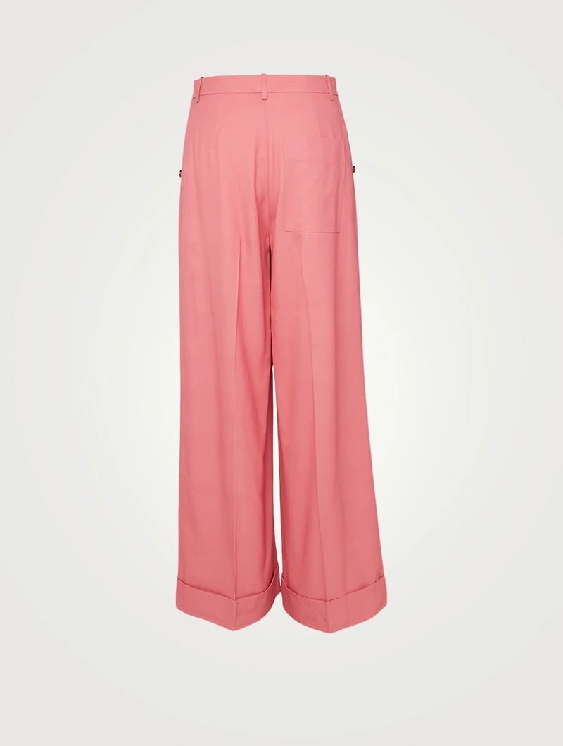 Wool-Blend Wide-Leg Pants