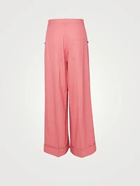 Wool-Blend Wide-Leg Pants