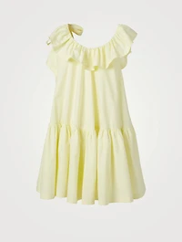 Sleeveless Ruffle-Neck Mini Dress