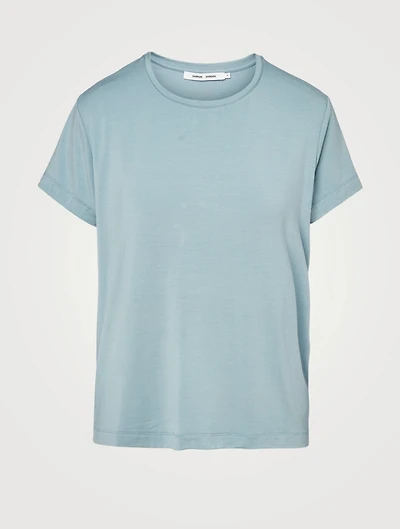 Stiff Modal And Silk Stretch T-Shirt