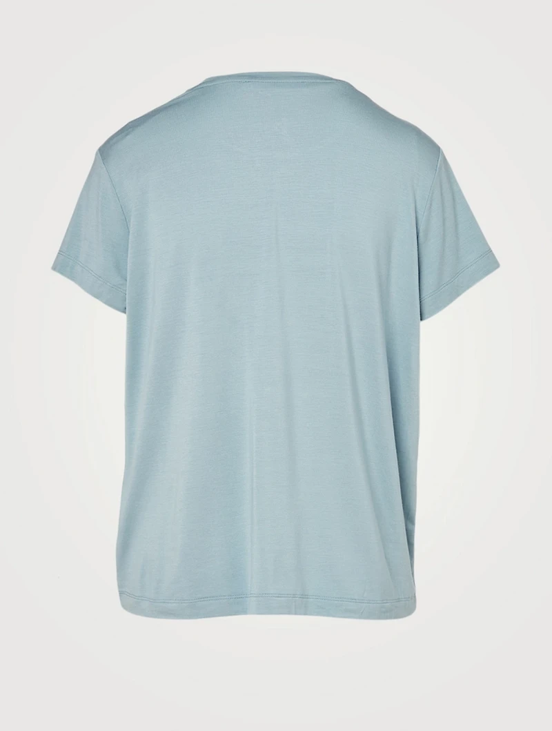 Stiff Modal And Silk Stretch T-Shirt