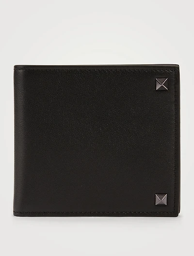 Rockstud Leather Bifold Wallet