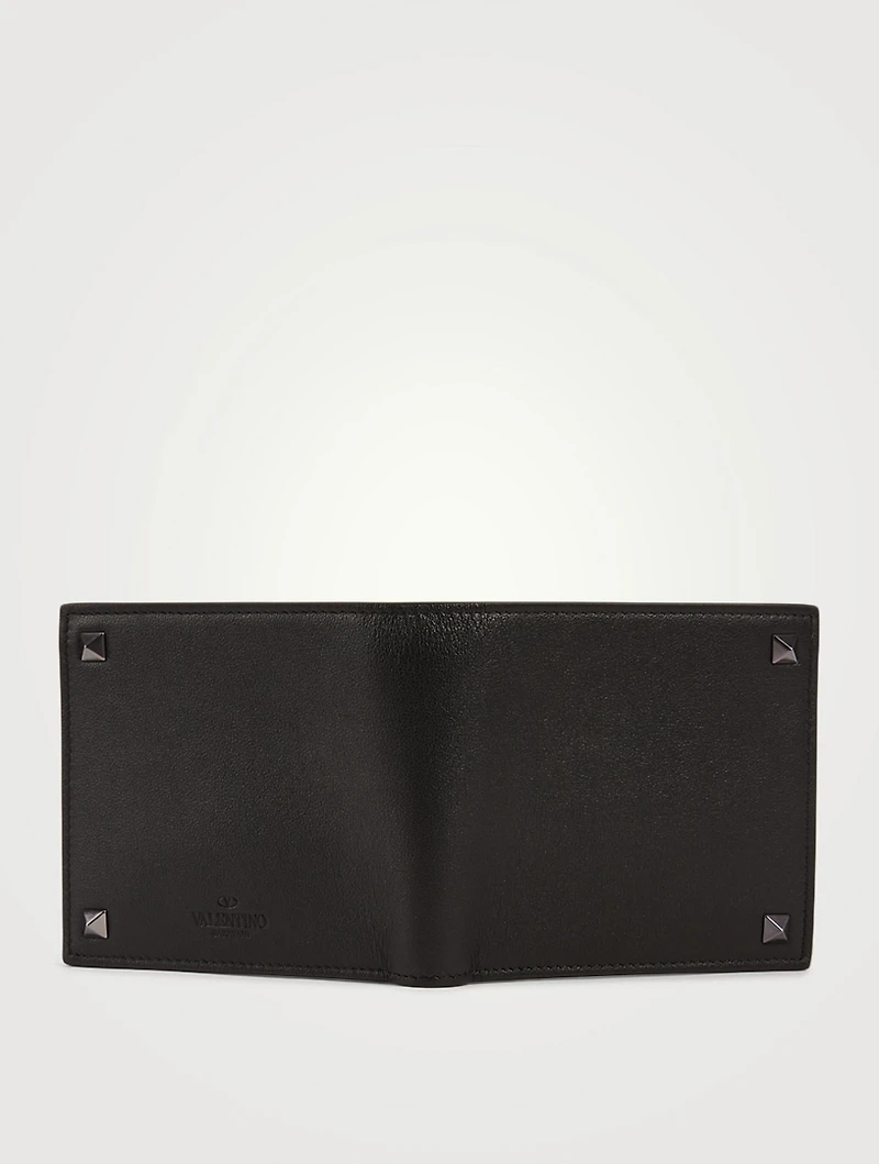 Rockstud Leather Bifold Wallet