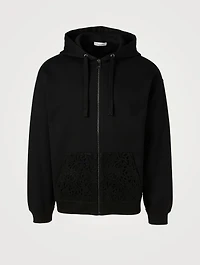 Zip Hoodie With Macramé Pocket