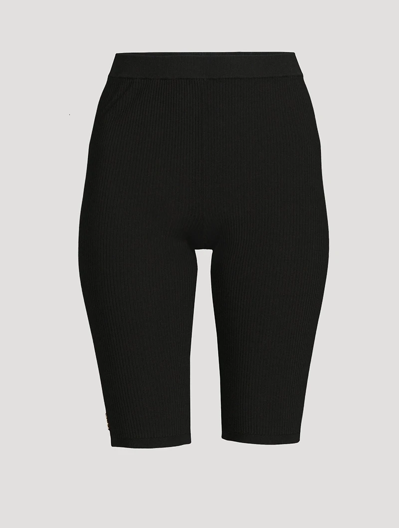 Ribbed Knit Biker Shorts