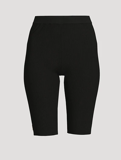 Ribbed Knit Biker Shorts