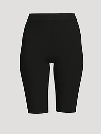 Ribbed Knit Biker Shorts