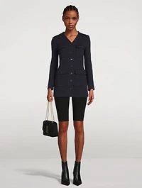 Ribbed Knit Biker Shorts
