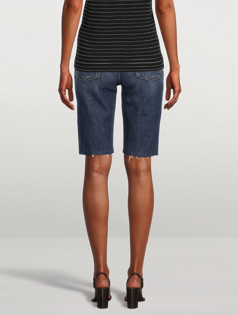 Denim Slim-Fit Bike Shorts