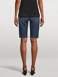 Denim Slim-Fit Bike Shorts