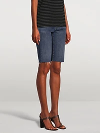 Denim Slim-Fit Bike Shorts