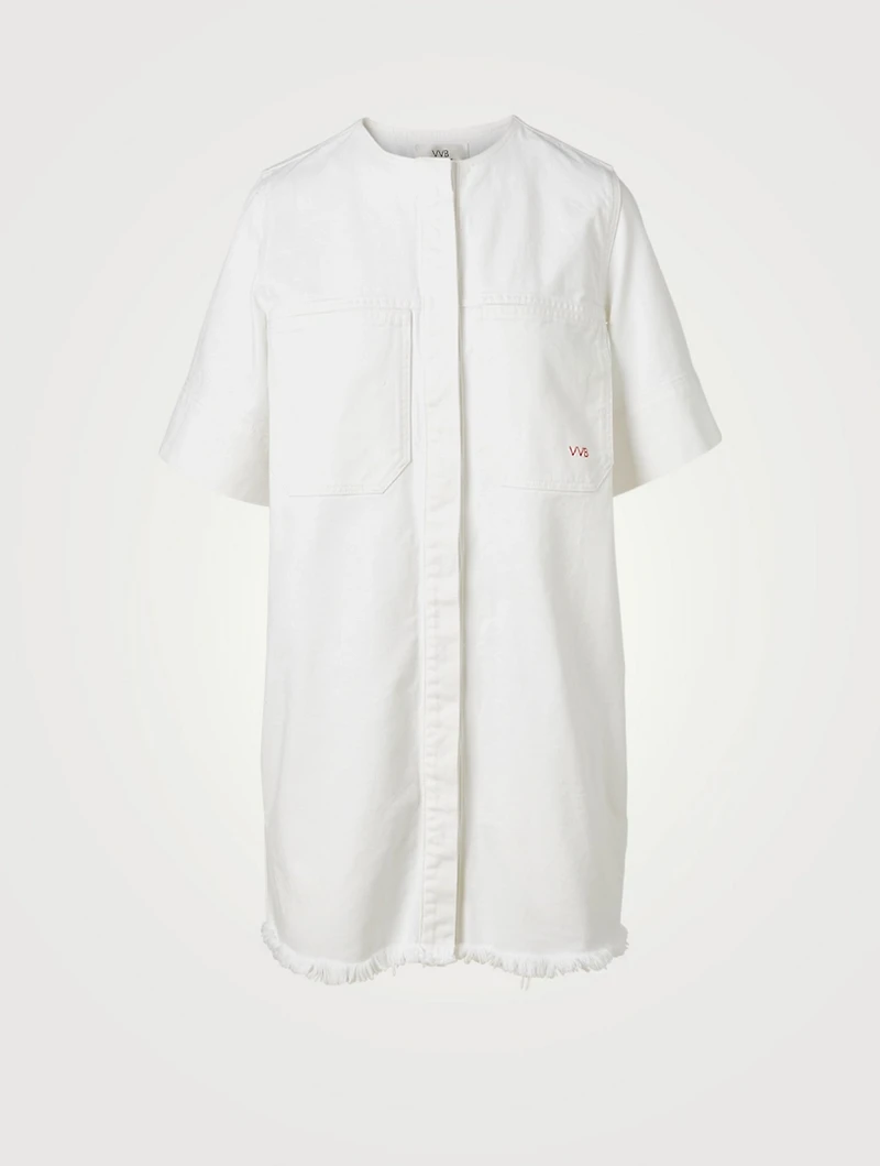 Frayed Hem Denim Mini Dress