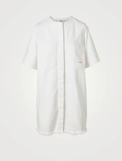 Frayed Hem Denim Mini Dress