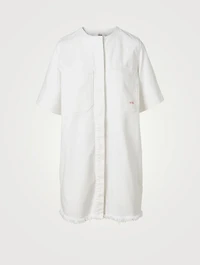Frayed Hem Denim Mini Dress