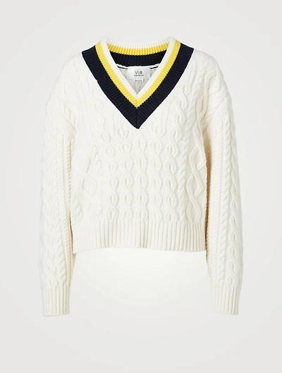 V-Neck Cropped Sweater