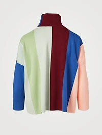Block Stripe Turtleneck Sweater