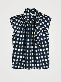 Bow Detail Top Gingham Print