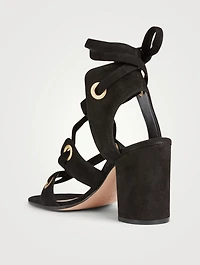 Ibiza 85 Suede Ankle-Tie Heeled Sandals
