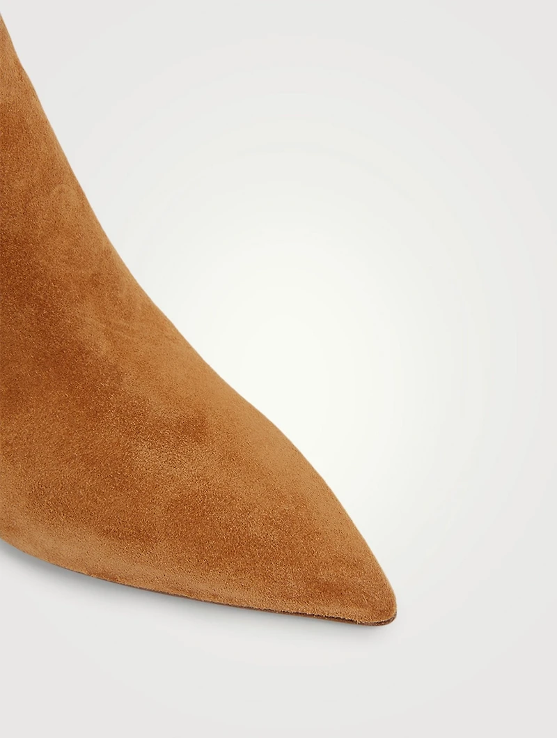 Mama Wide Slouchy Suede Heeled Knee-High Boots
