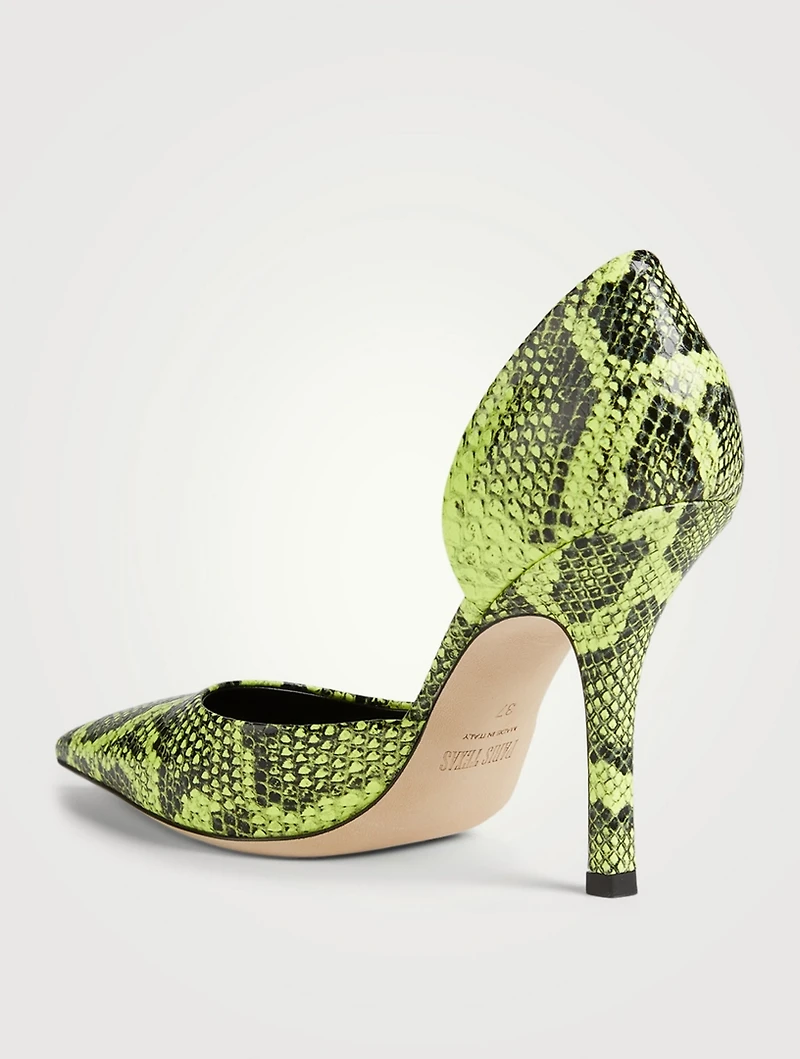 Mama Leather D'Orsay Pumps Python Print
