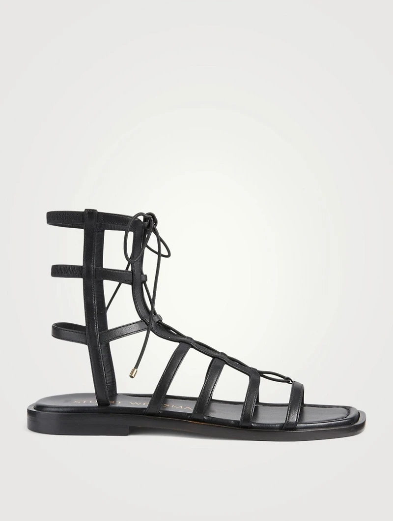 Kora Leather Lace-Up Gladiator Sandals