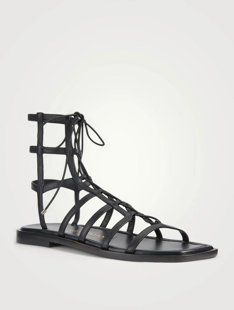 Kora Leather Lace-Up Gladiator Sandals