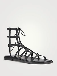 Kora Leather Lace-Up Gladiator Sandals