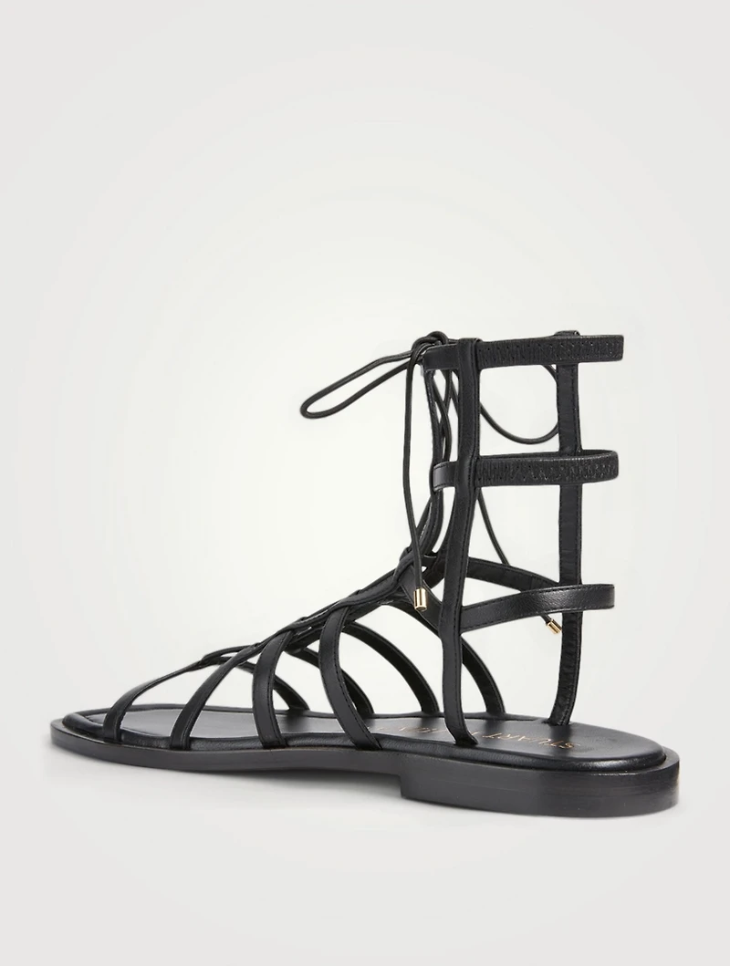 Kora Leather Lace-Up Gladiator Sandals