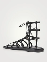 Kora Leather Lace-Up Gladiator Sandals