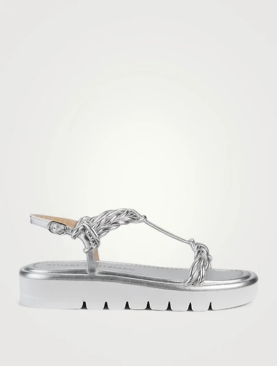 Calypso Lift Braided Metallic Leather Sandals