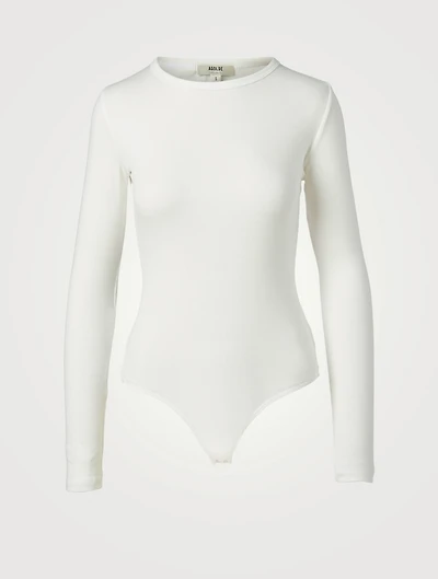 Leila Ribbed Long-Sleeve Bodysuit
