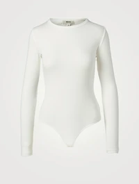 Leila Ribbed Long-Sleeve Bodysuit