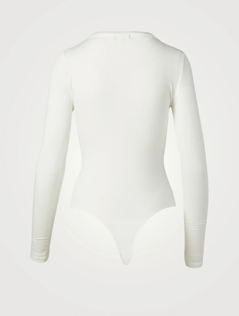 Leila Ribbed Long-Sleeve Bodysuit