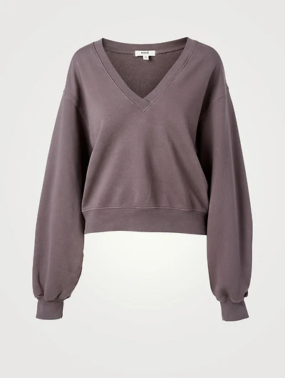 Cotton Balloon-Sleeve Sweatshirt