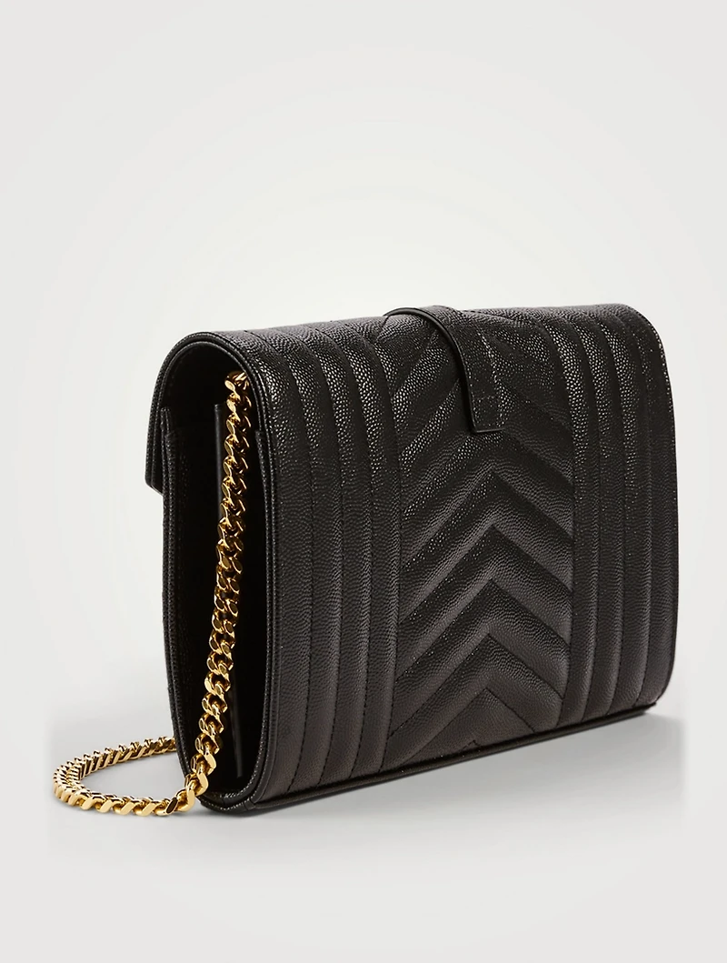 YSL Monogram Tri-Quilt Leather Chain Wallet