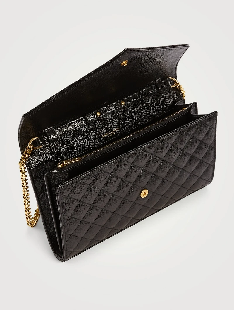 YSL Monogram Tri-Quilt Leather Chain Wallet