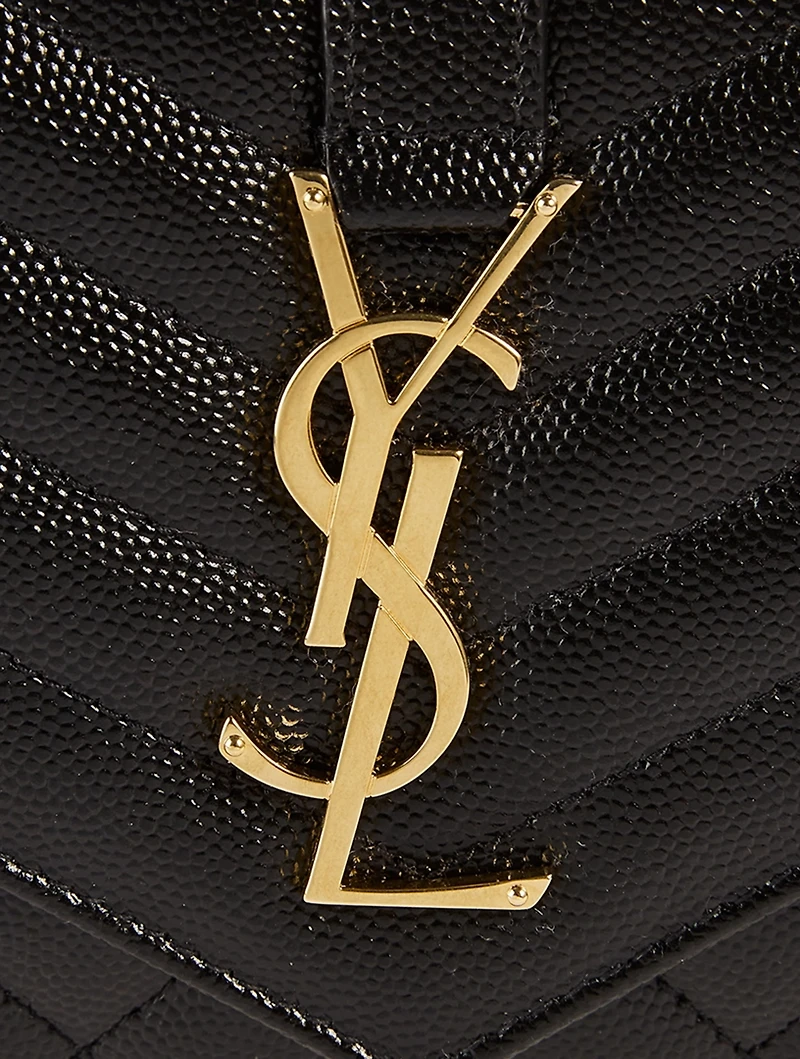YSL Monogram Tri-Quilt Leather Chain Wallet
