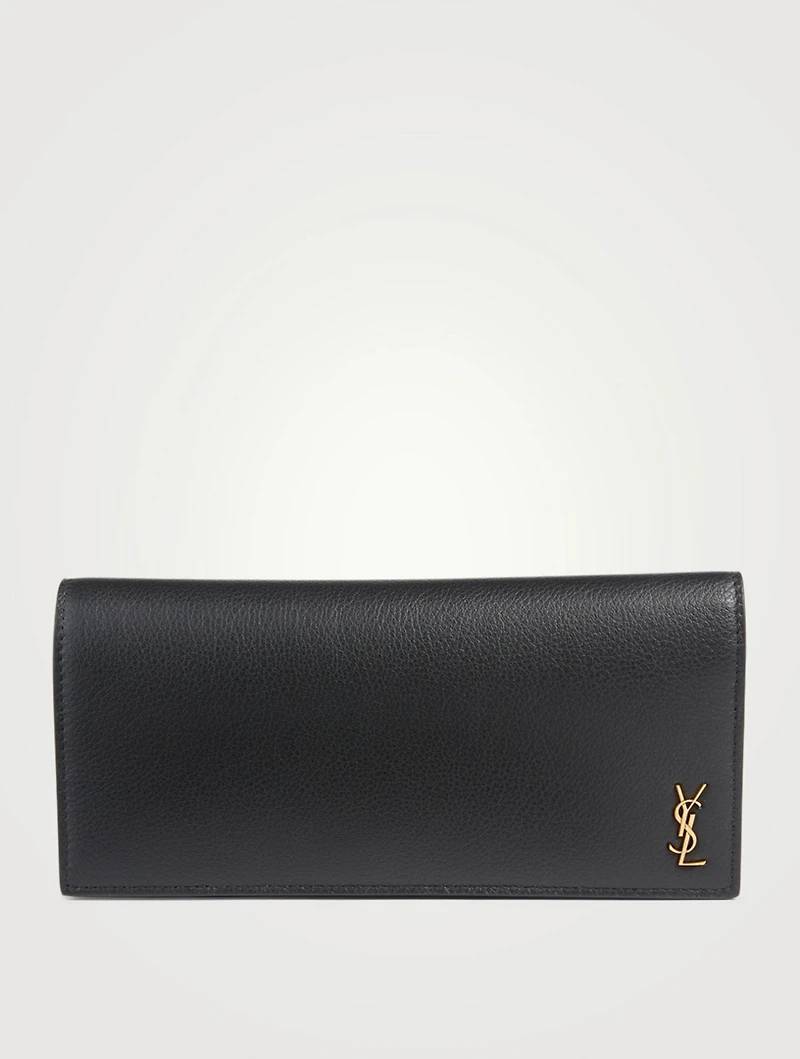 Tiny YSL Monogram Flat Leather Continental Wallet