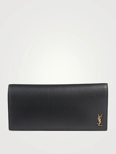 Tiny YSL Monogram Flat Leather Continental Wallet