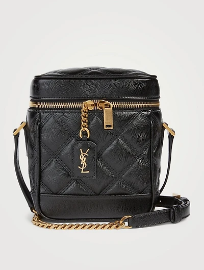 80s Leather Crossbody Vanity Bag