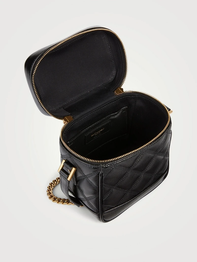 80s Leather Crossbody Vanity Bag