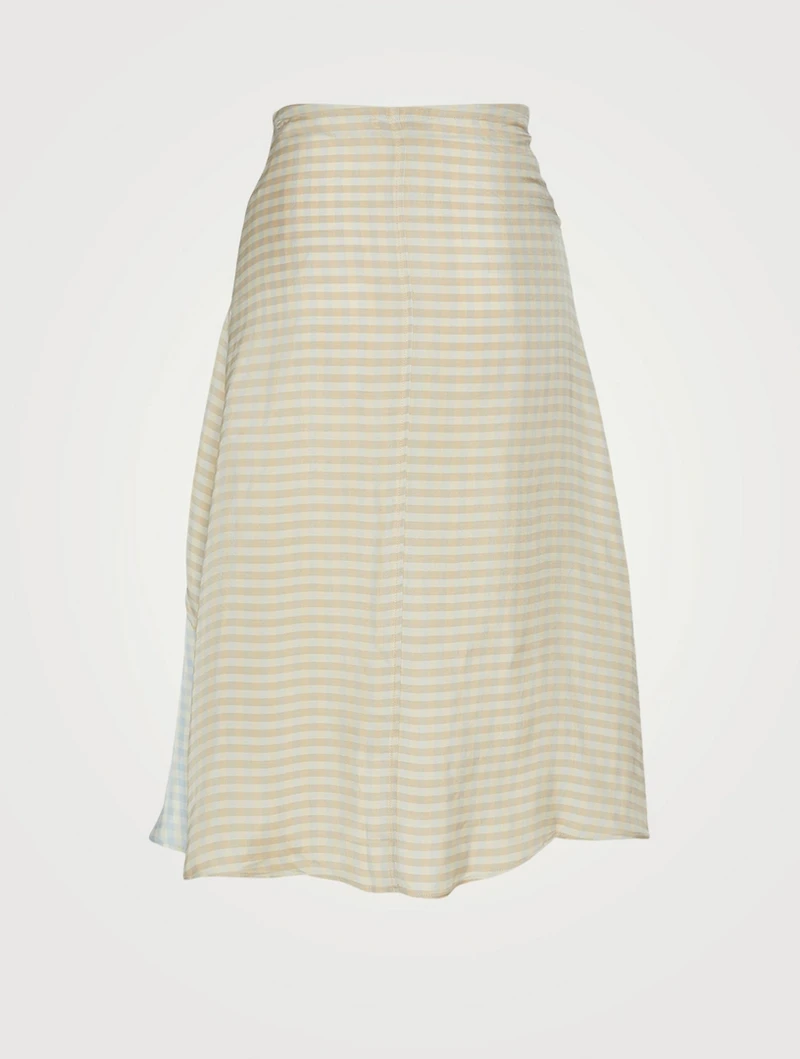 Voluminous Midi Skirt Gingham Print