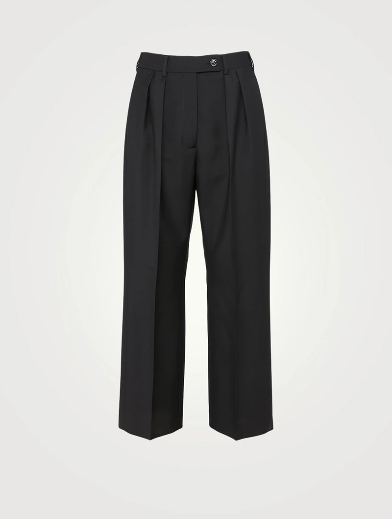 Wool And Mohair Wide-Leg Pants