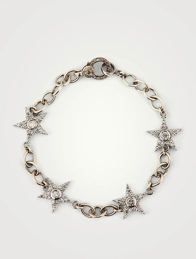Silver Star Eternity Bracelet With Diamonds
