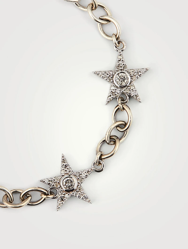 Silver Star Eternity Bracelet With Diamonds